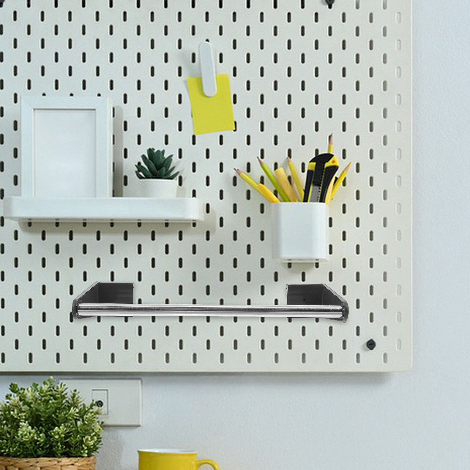 Workshop Tools Wallpaper - Wall Mounted Pegboard Organizer Stainless Steel